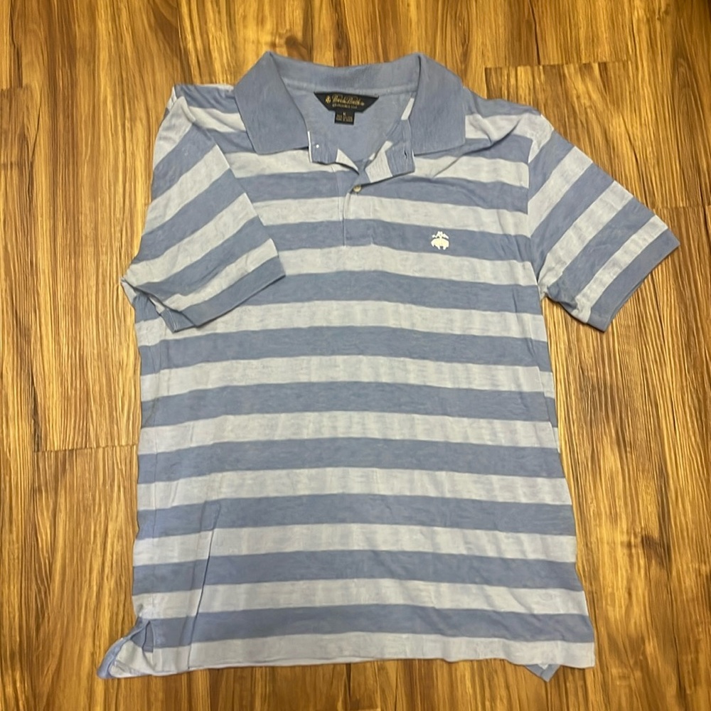 Brooks Brothers Cotton Polo - blue striped